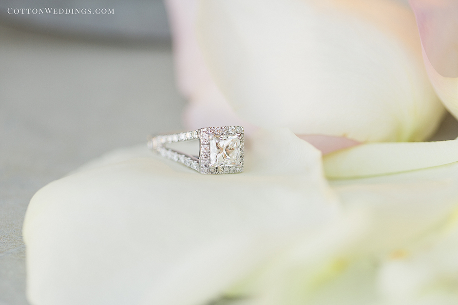 engagement ring rose petals
