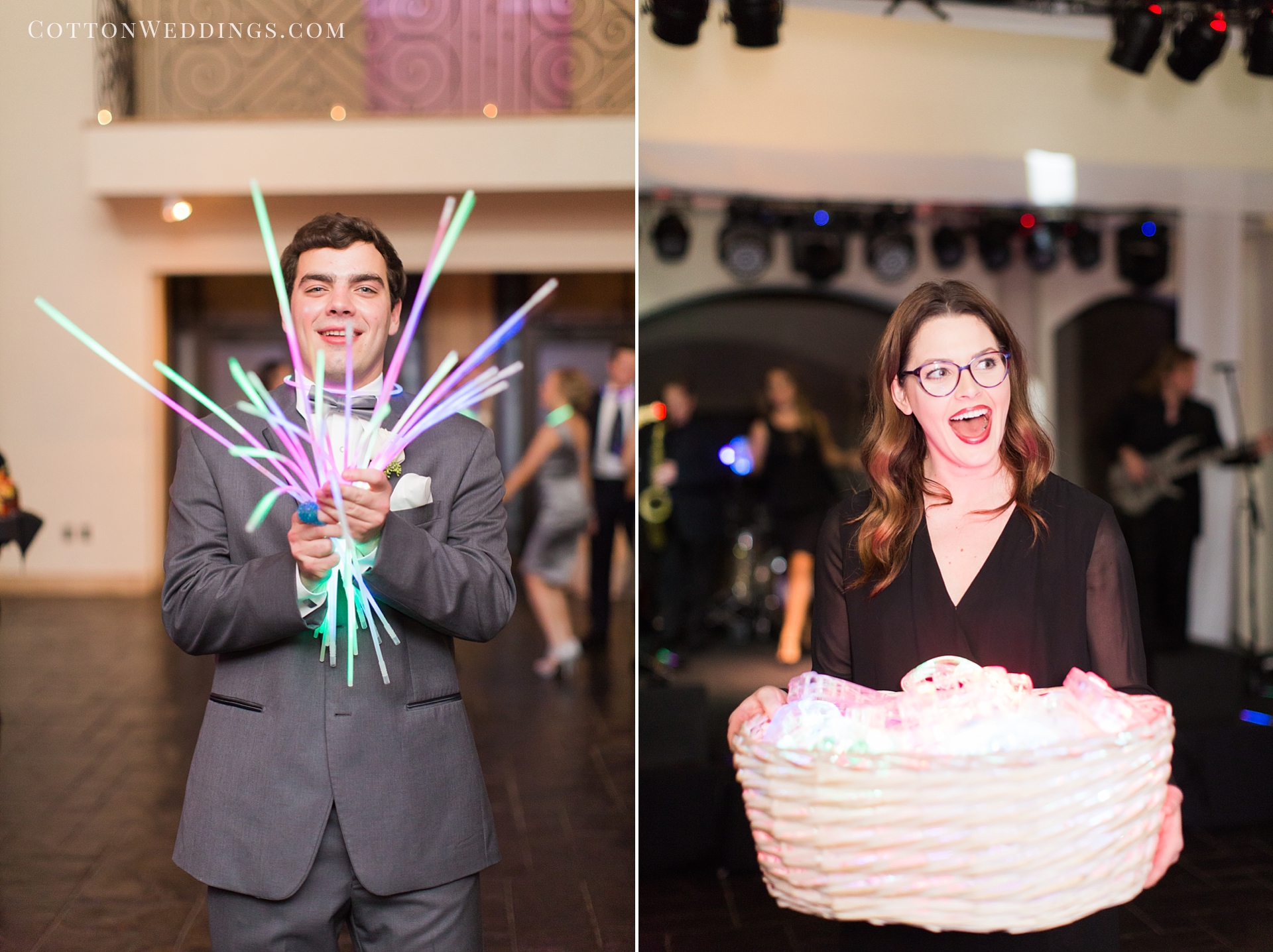 wedding reception with glowsticks