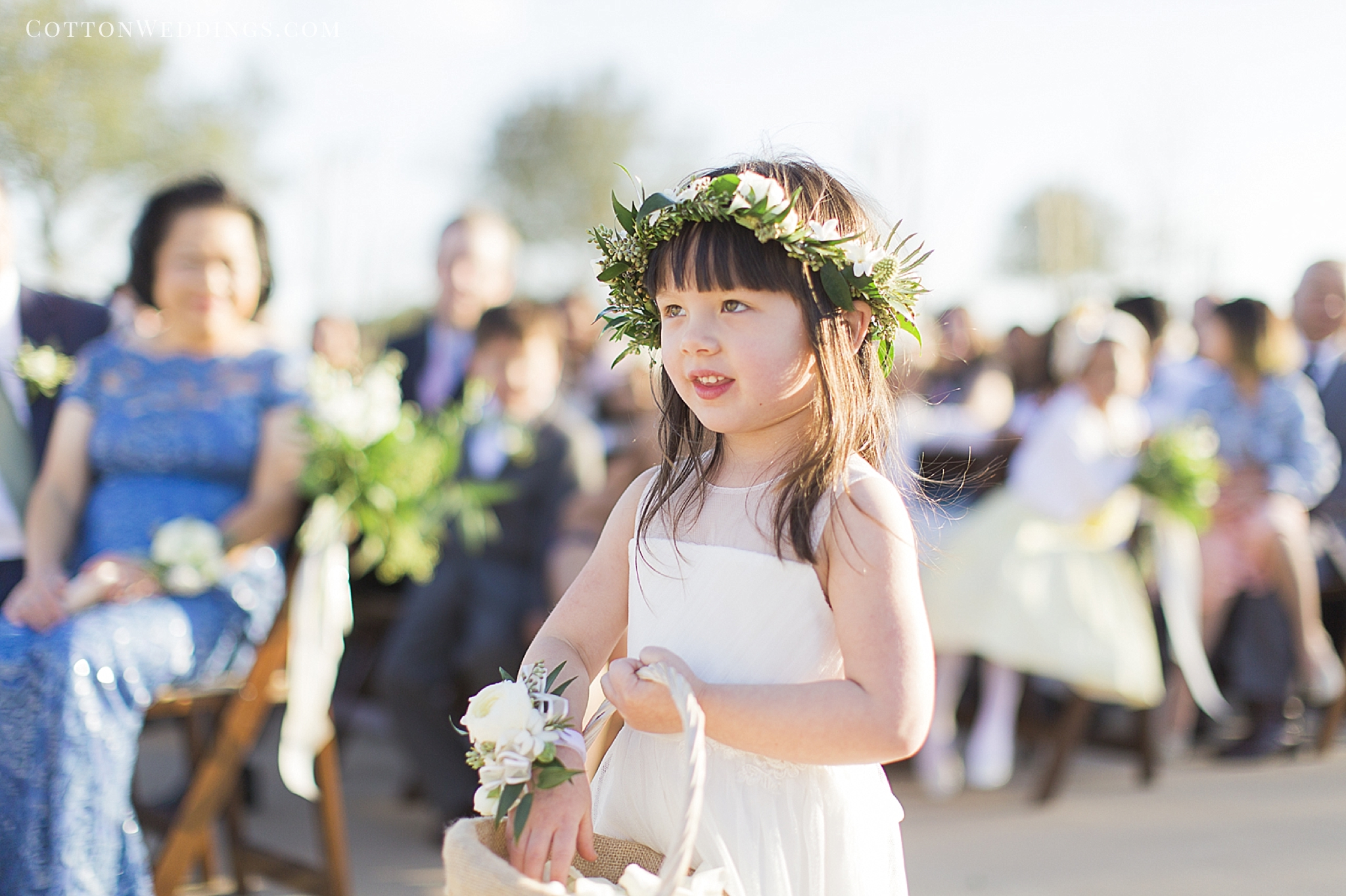 adorable flower girl with flower crown
