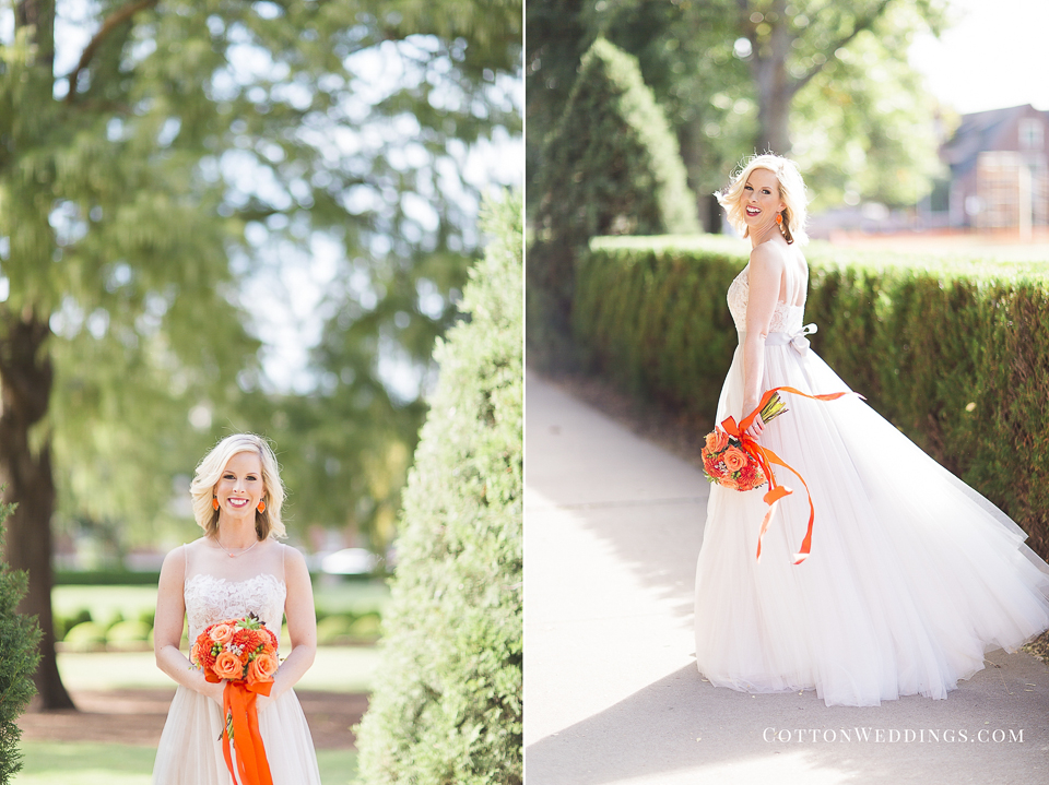 beautiful bride orange bouquet
