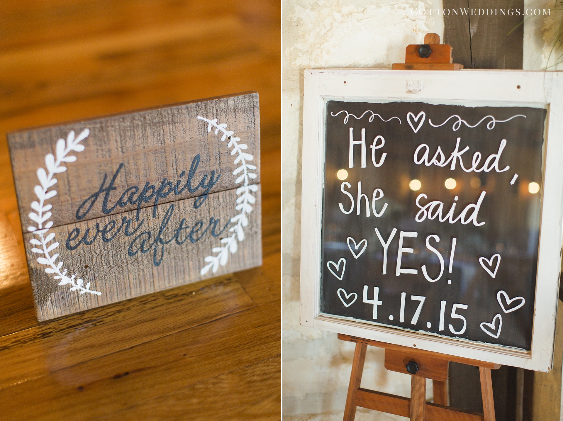happily ever after sign she said yes wedding detail