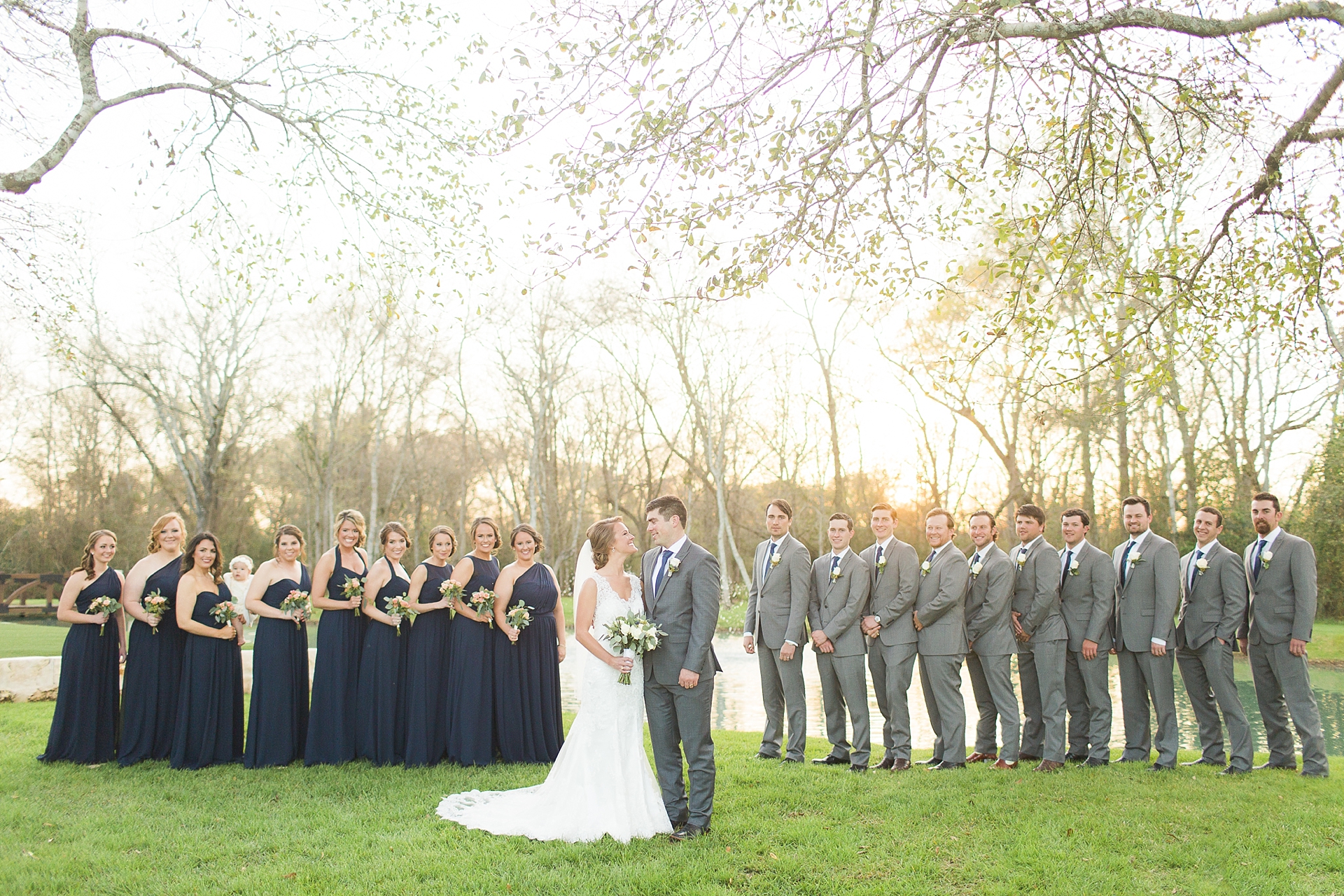 wedding party photo by lake pecan springs