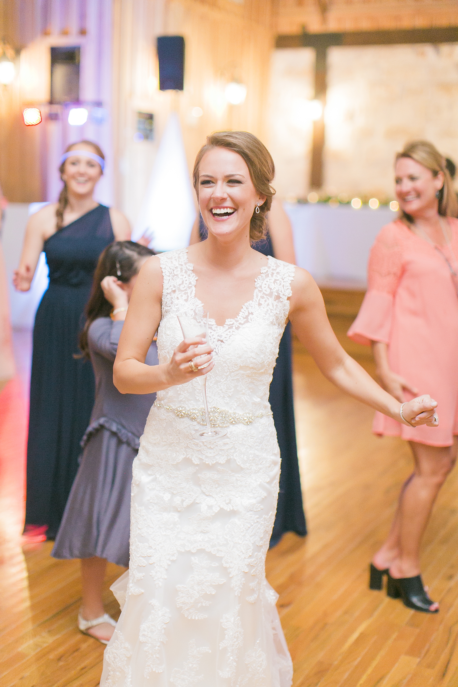 beautiful happy dancing bride