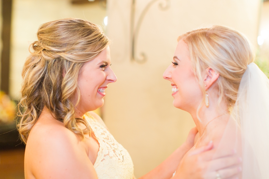 bride excited with maid of honor