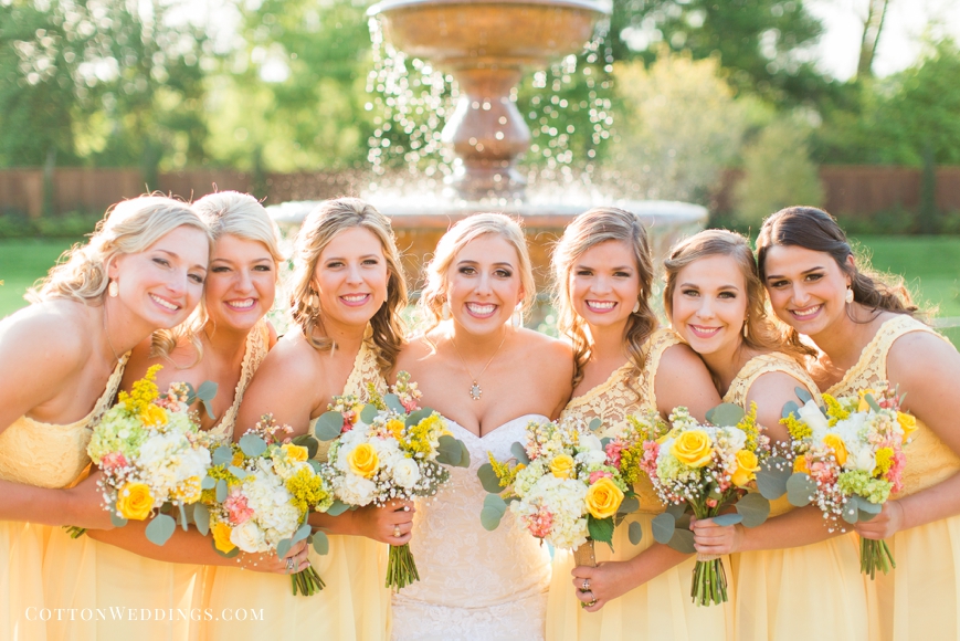 cute bridal party with yellow dresses