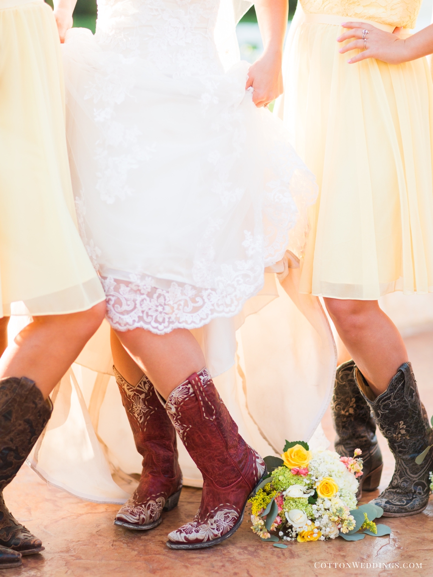 bridesmaids with boots