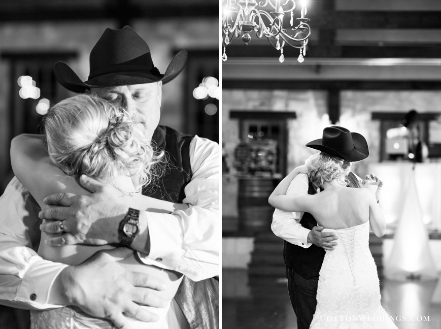 emotional father daughter dance black and white photo