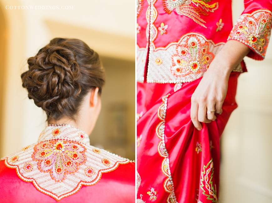 bridal updo traditional asian wedding dress