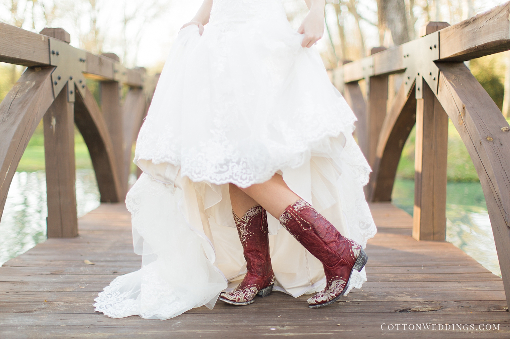 bride with cute red boots