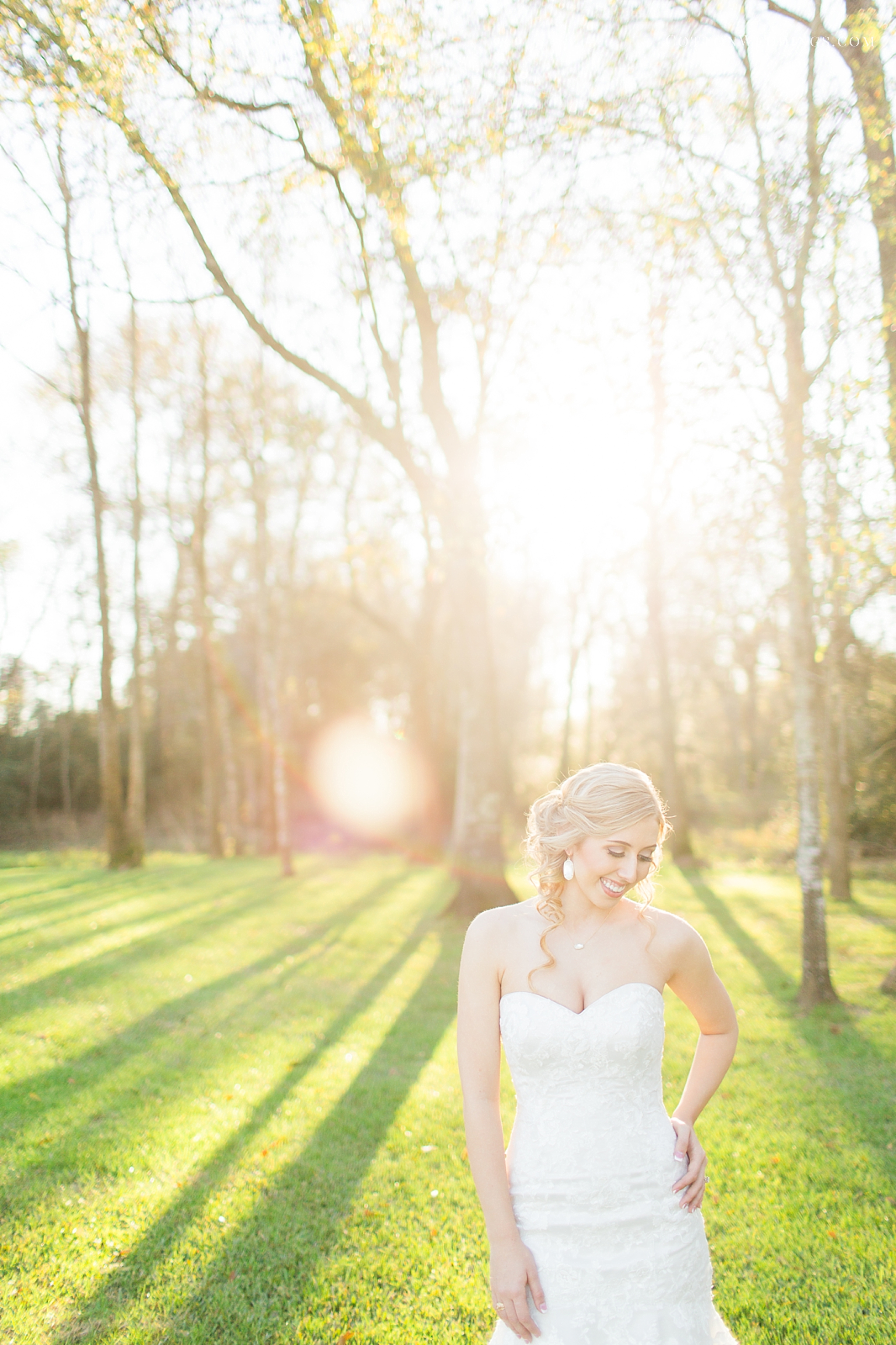 sunny soft bridal portrait