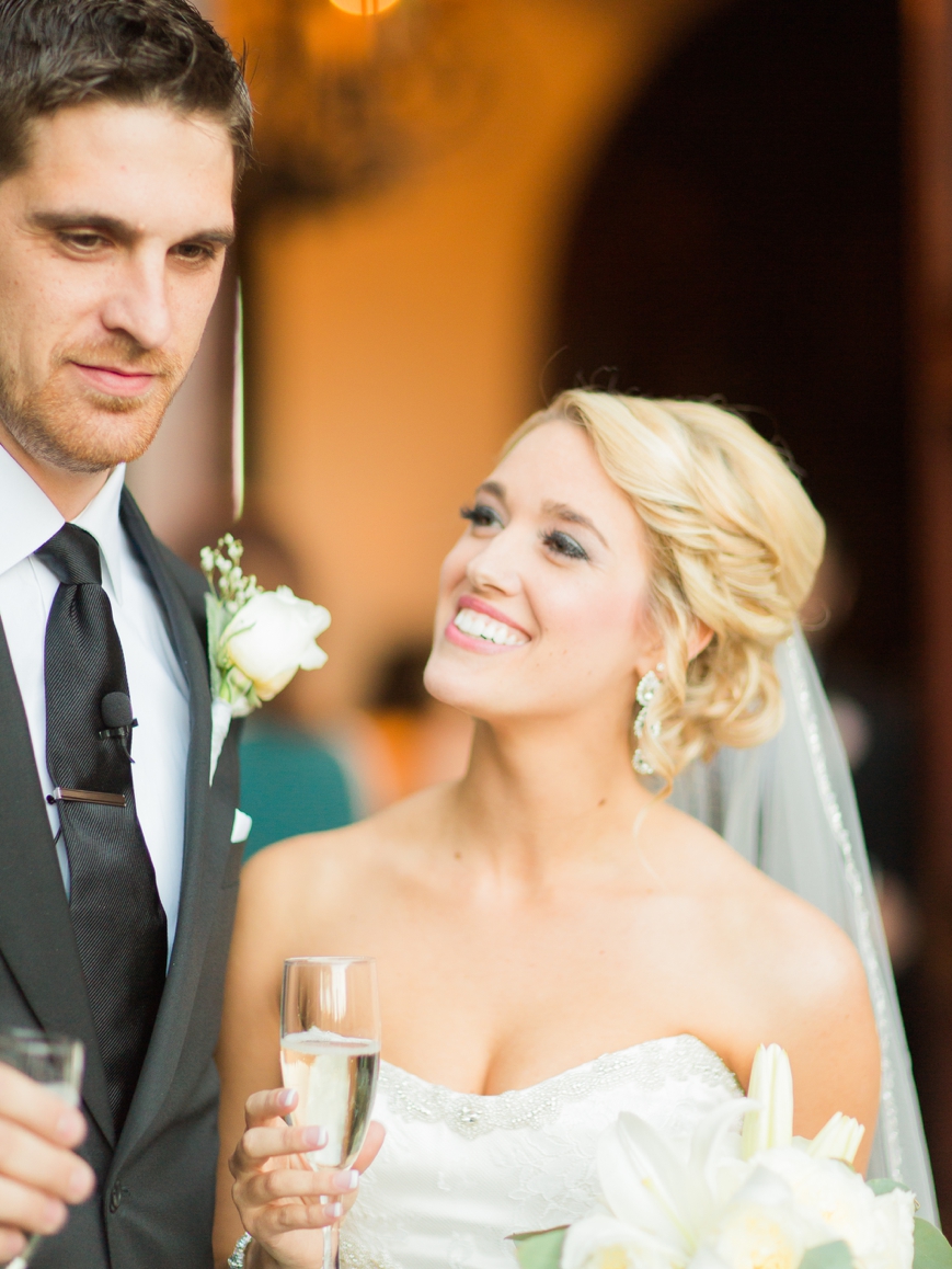 bride gazing adoringly at husband