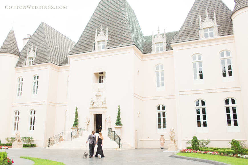 chateau cocomar engagement session with glamorous couple