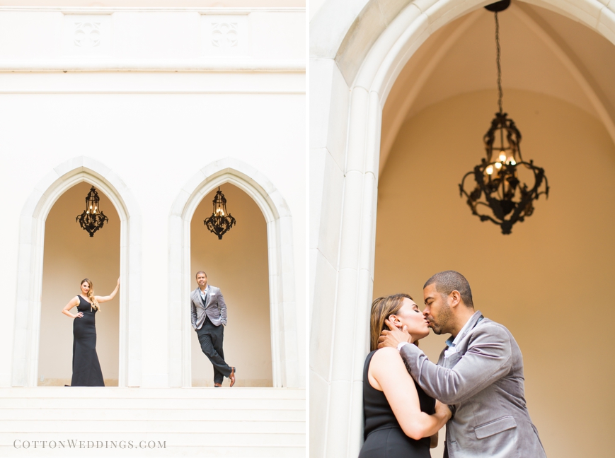 chateau cocomar courtyard arches engaged couple