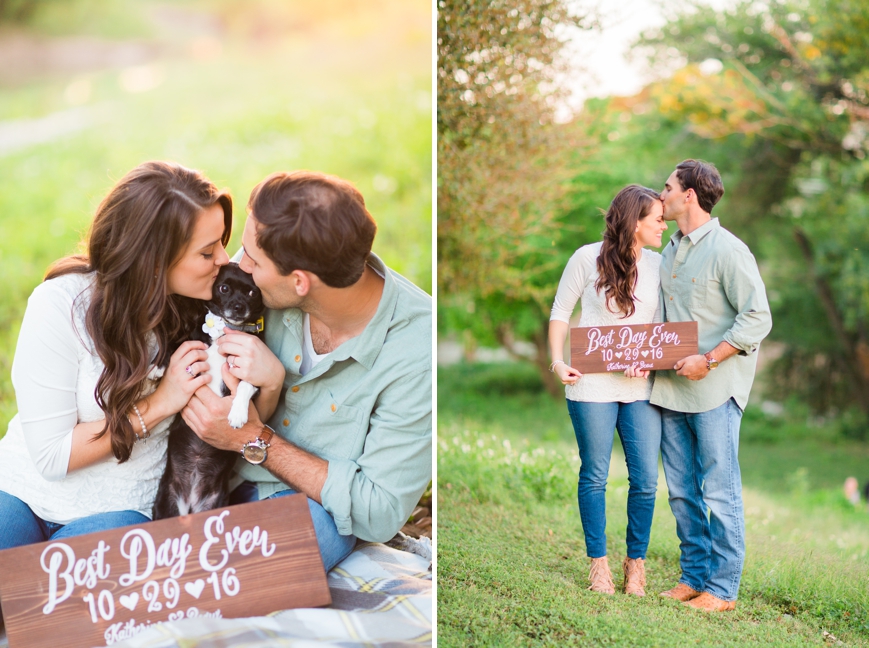 custom save the date sign with dog
