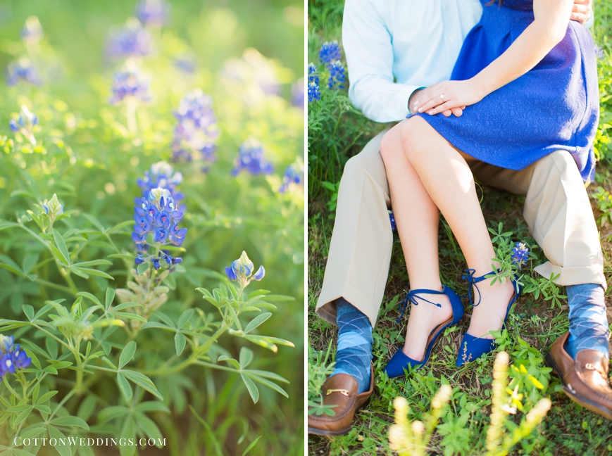 engagement session in the bluebonnets