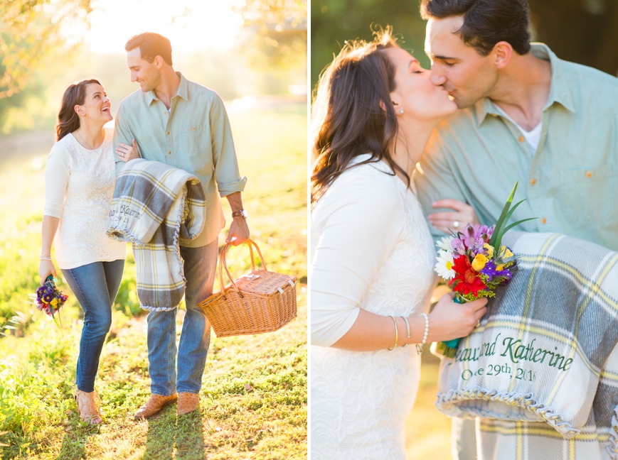 engagement session with picnic basket