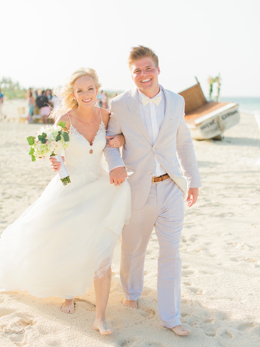 destination wedding at The Finest Playa Mujeres happy bride and groom