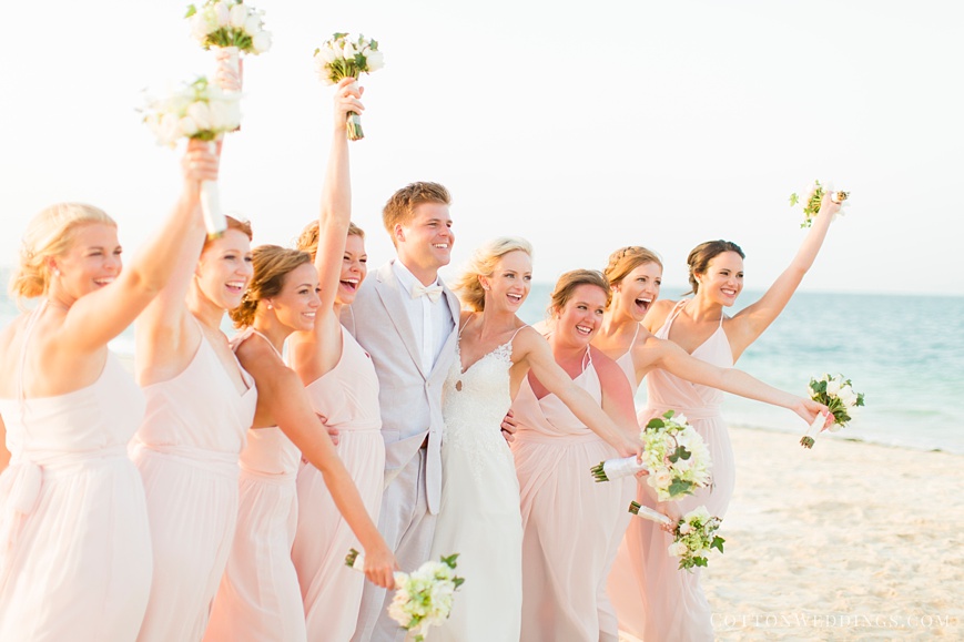 fun destination beach wedding bridal party