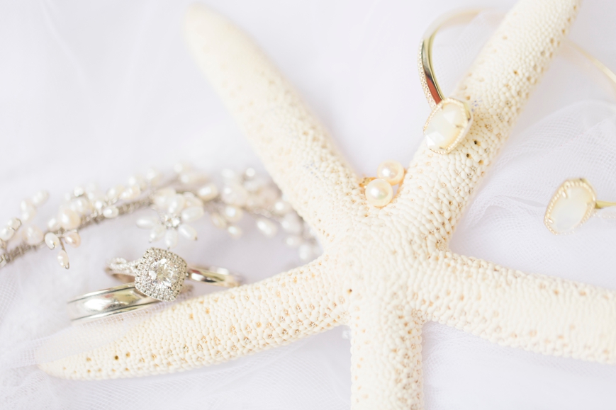 pretty beach wedding jewelry details