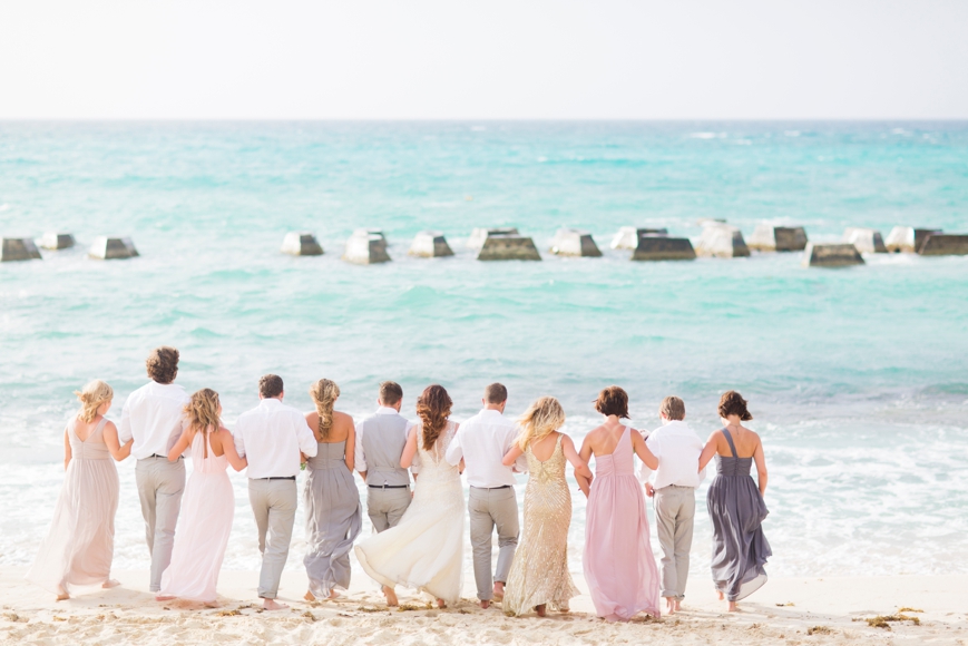 cancun destination beach wedding bridal party