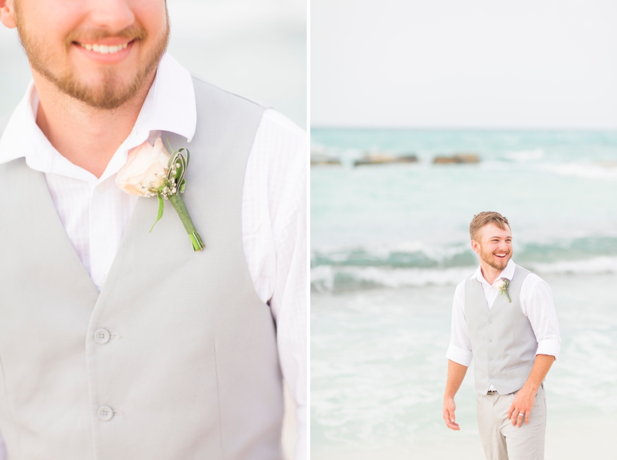 destination beach wedding groom