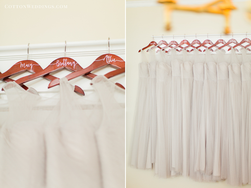 bridesmaid dresses hanging custom hangers