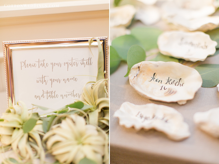 oyster shell calligraphy name cards