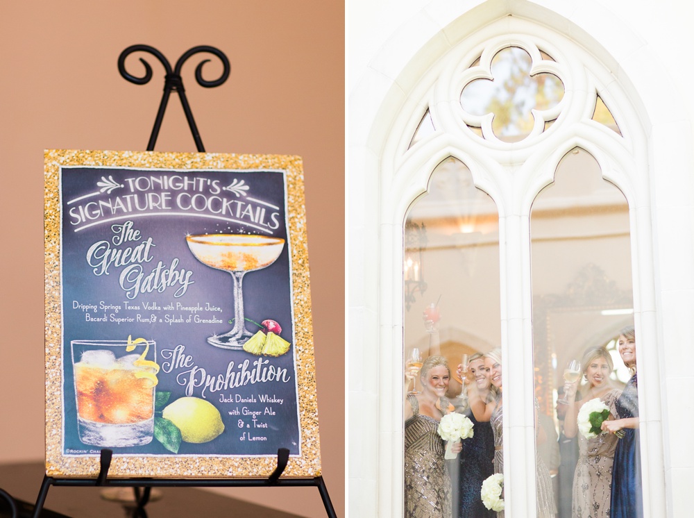 great gatsby wedding cocktail menu