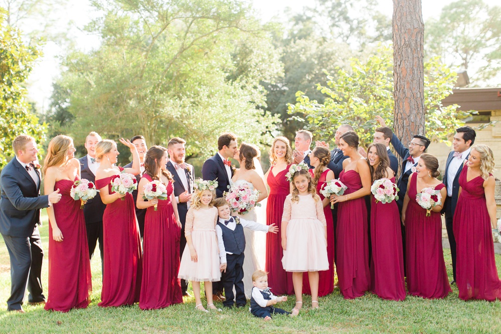 elegant southern wedding deep red dresses