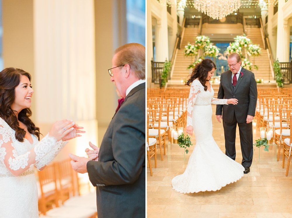The Corinthian Wedding Bride and Father First Look