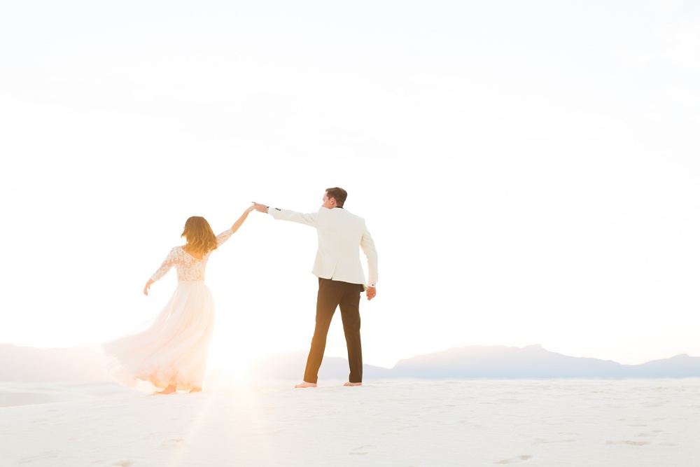 White Sands Wedding Day adventurous elopement