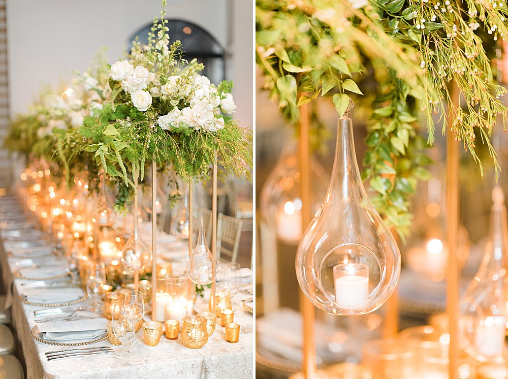 floral details at the reception