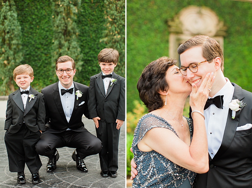 groom and mother portraits
