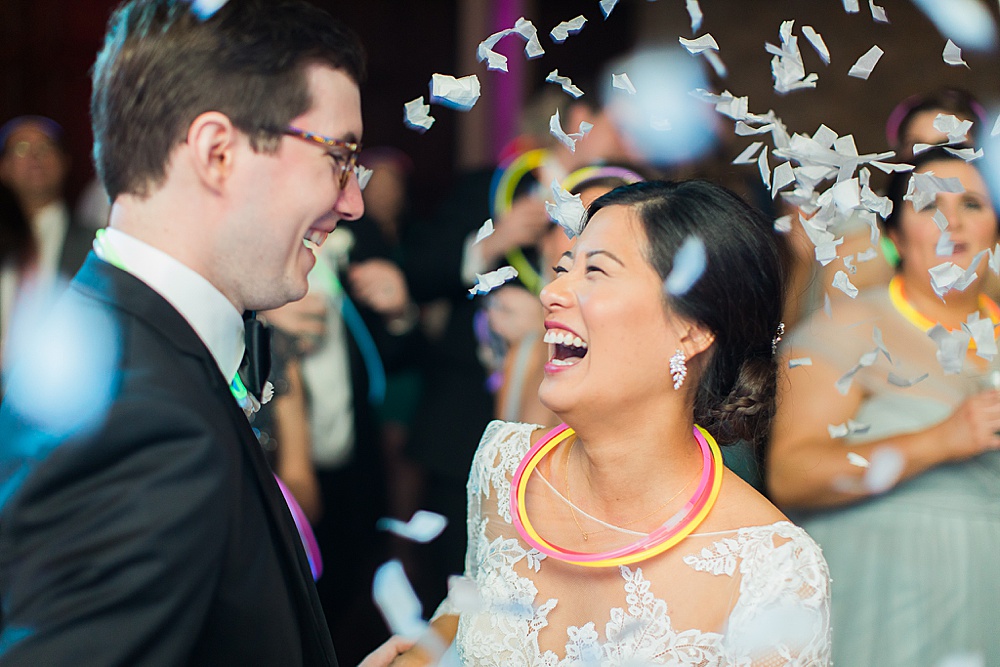 confetti drop at wedding reception