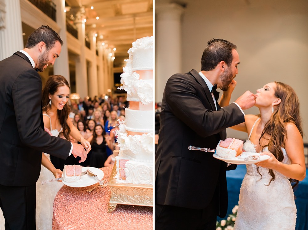 bride and groom wedding cake