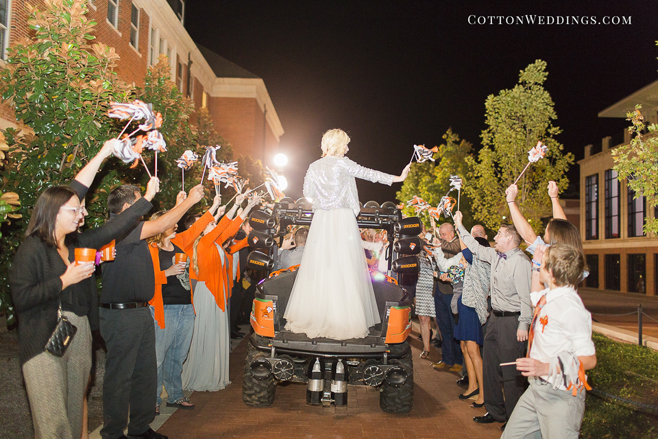 bride groom exit golf cart