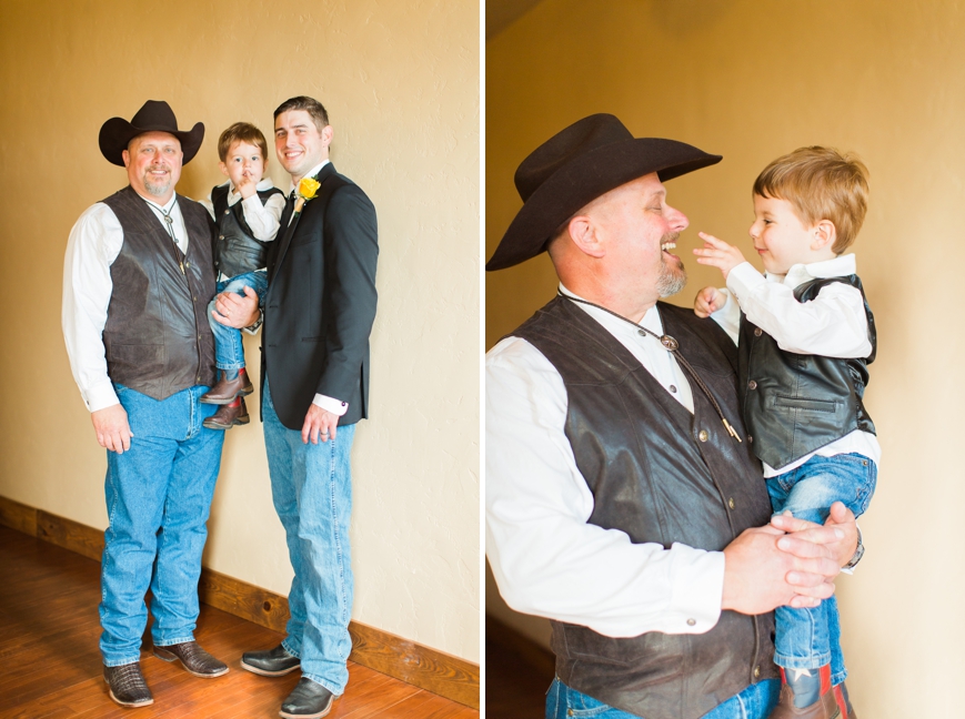cute ring bearer with dad and grandpa