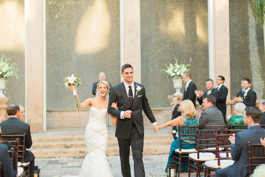bride and groom recessional down the aisle