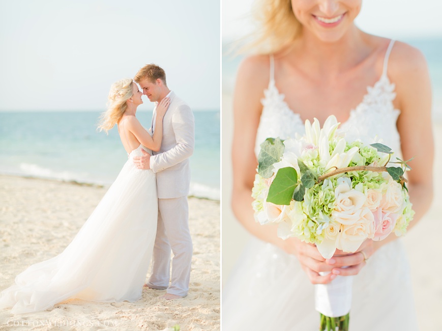 bride and groom destination beach wedding