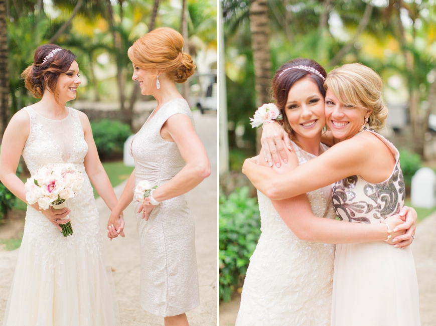 bride hugging mom and mother in law