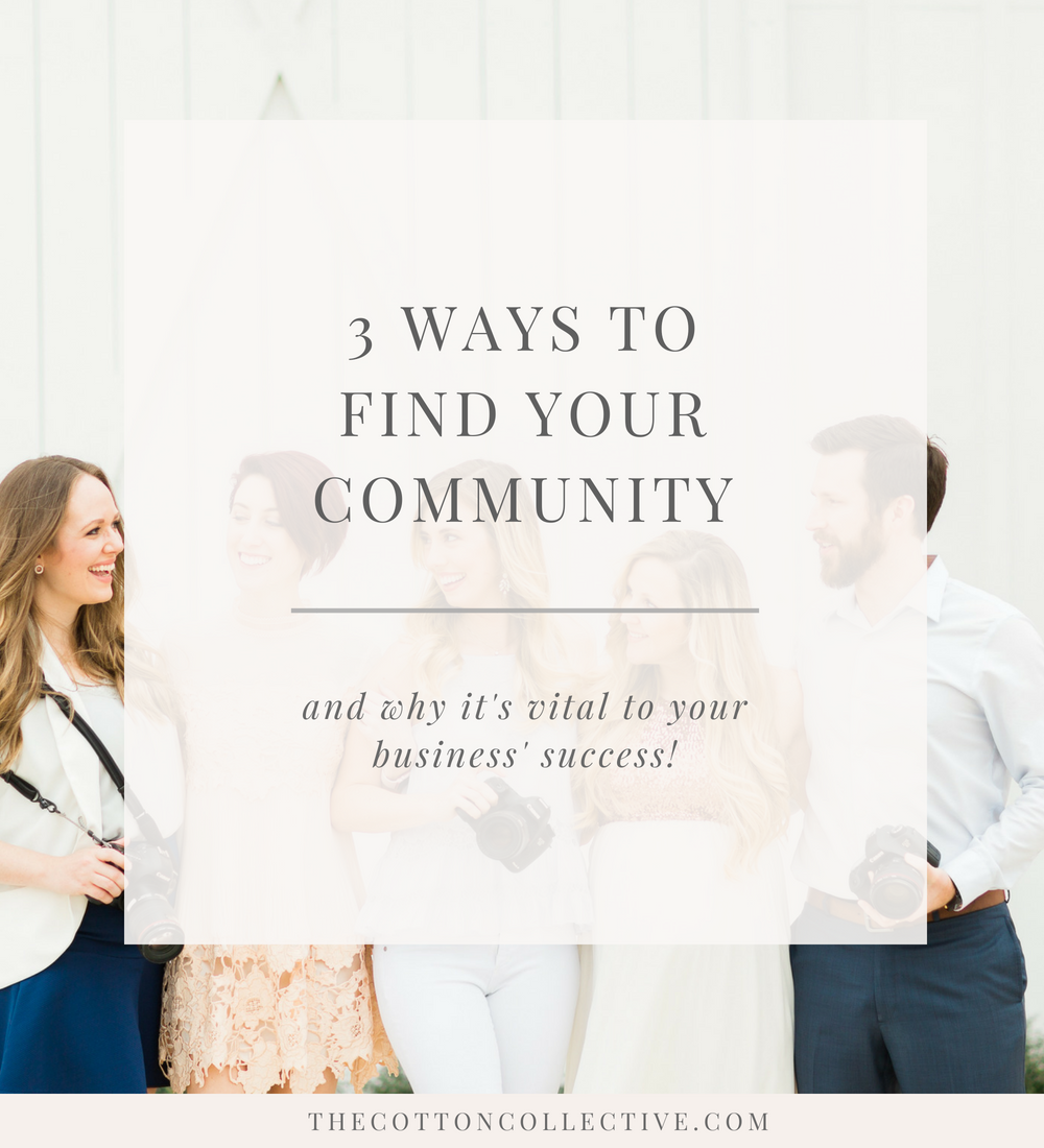 Neworking, educational workshops, and connecting with other entrepreneurs will help you find a community & build a network of professional connections as a photographer