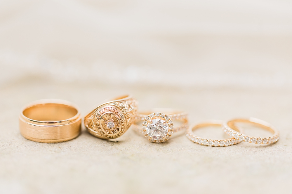 Bride and groom ring details