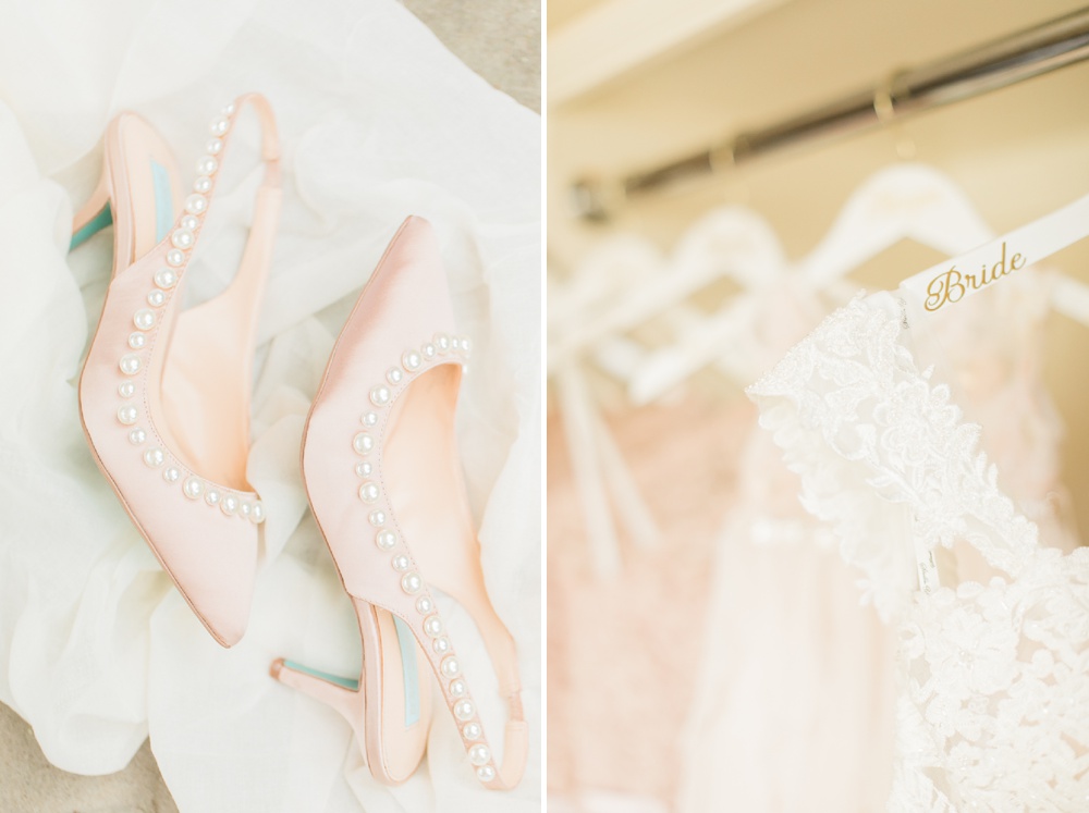 bride dress and shoes details
